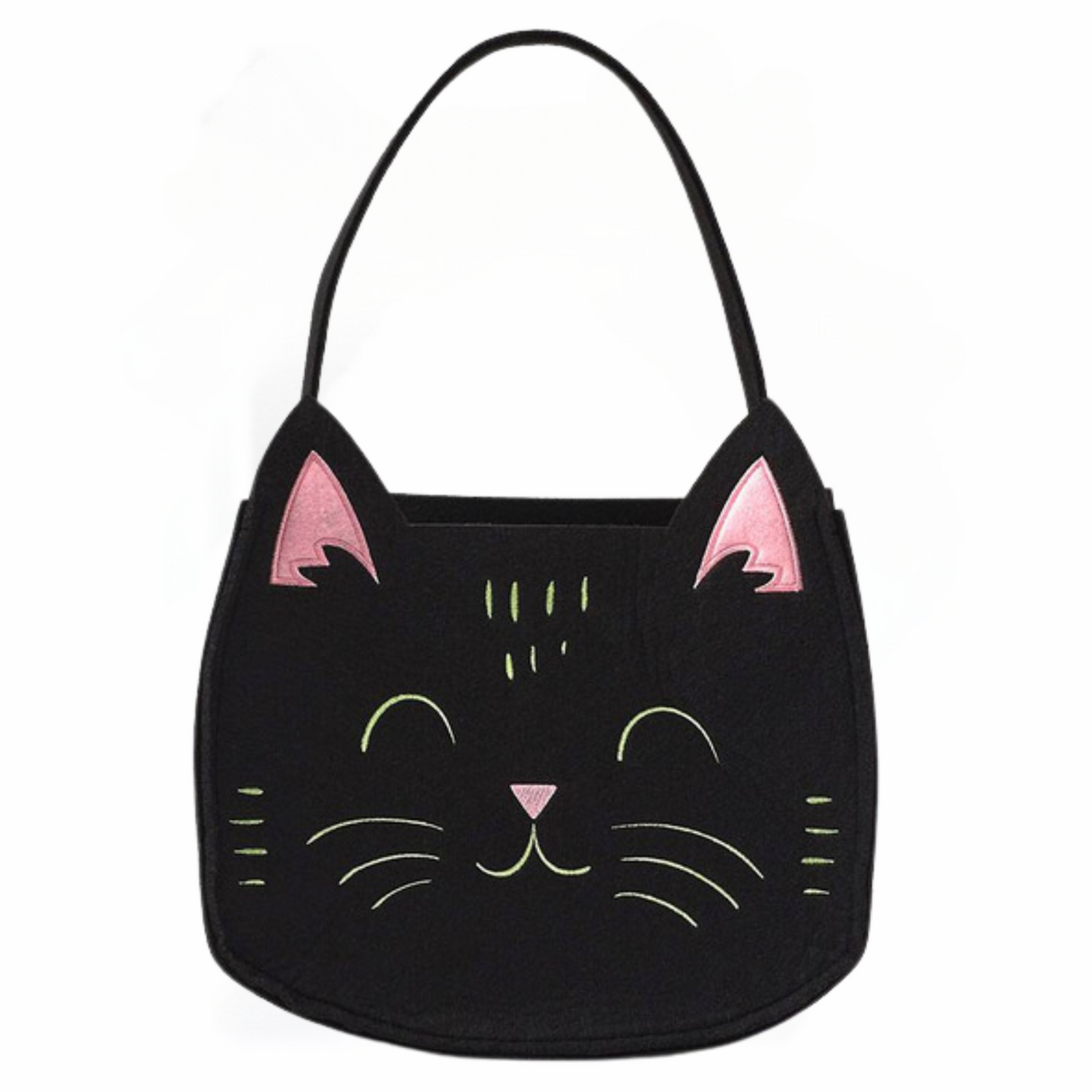 Black Cat Felt Trick or Treat Gift Basket & Wrap