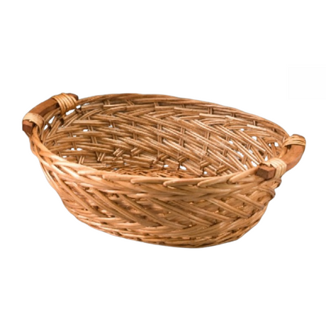Brown Stain Oval Split Willow Gift Basket & Wrap