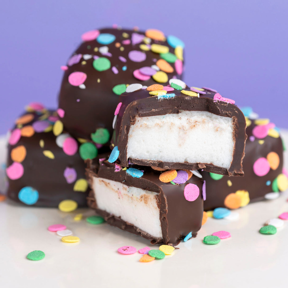 Dark Chocolate Pastel Confetti Marshmallows