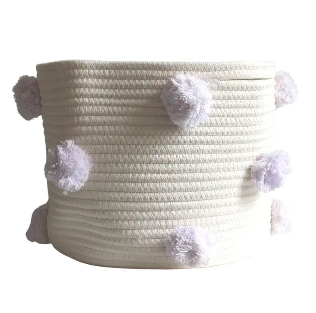 Lavendar Pom Pom Rope Gift Basket & Wrap