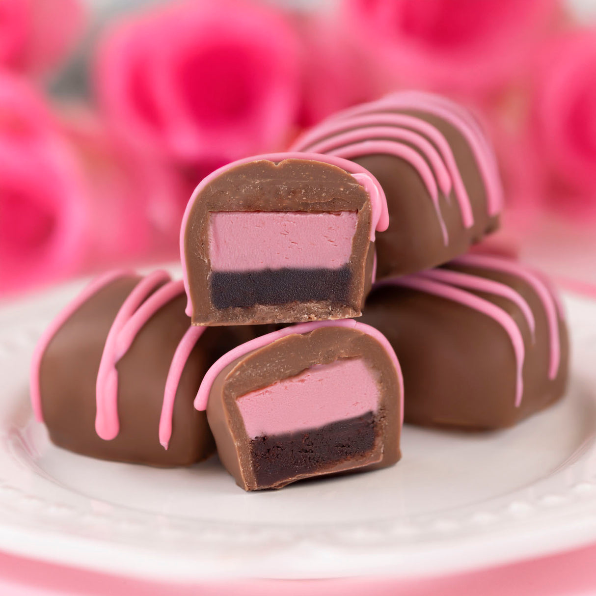 Milk Chocolate Raspberry Cheesecake Brownie Bites Local Delivery Shipping Nationally The Office Scranton Pennsylvania Dunmore Candy Chocolate Homemade Handmade Gift Baskets Gourmet Gift Basket