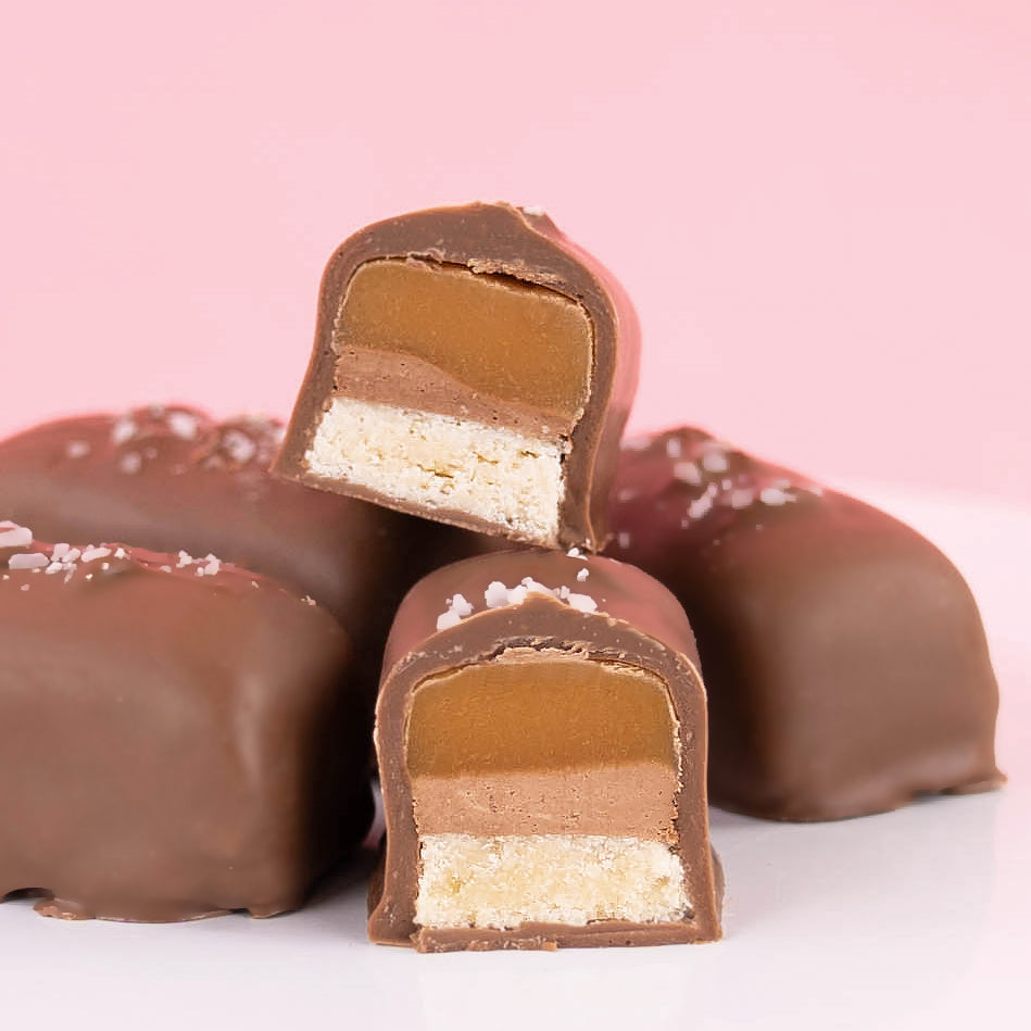 Milk Chocolate Nougat Caramel Shortbread Bars