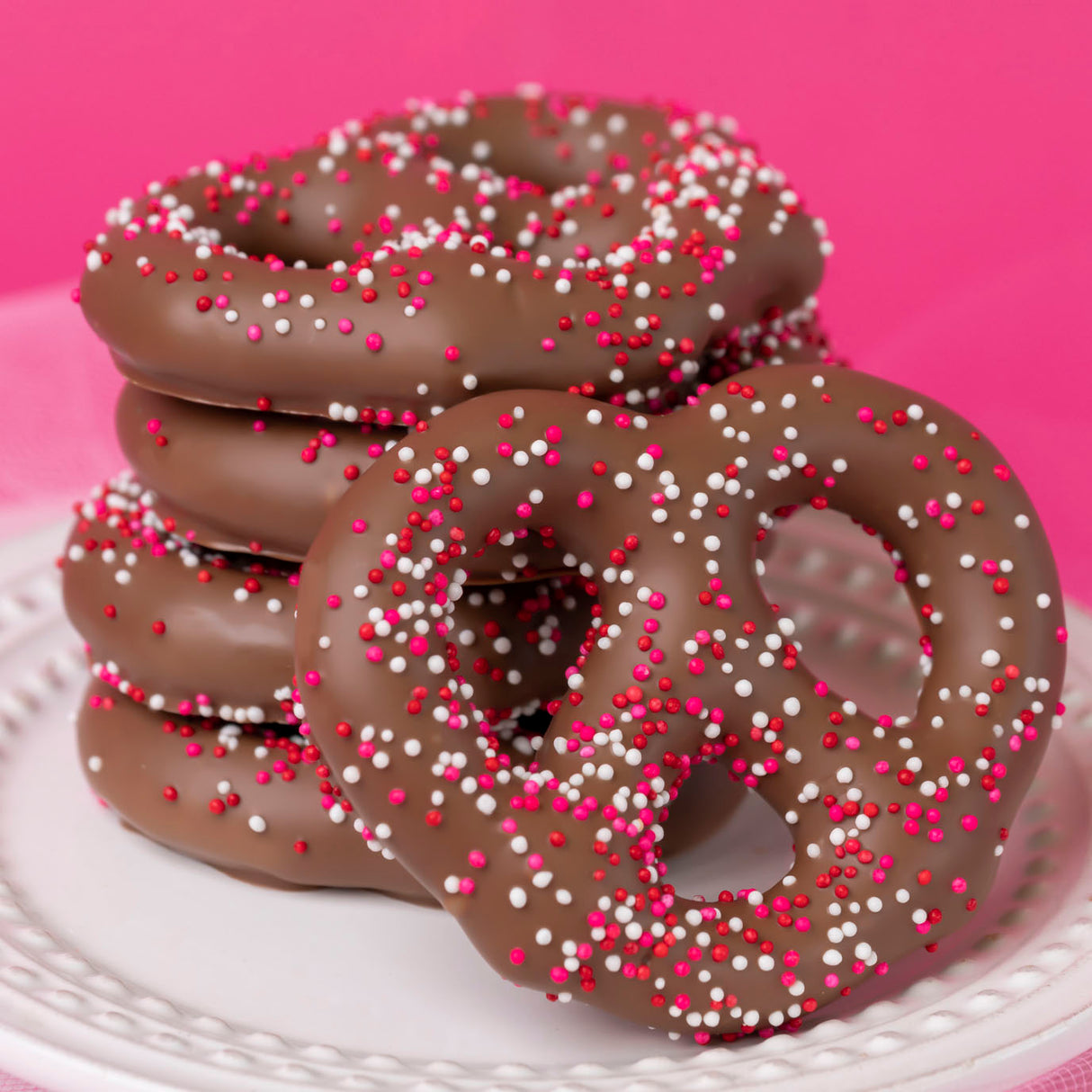 Milk Chocolate Valentine Nonpareil Pretzels Chocolate Chocolates Candy Candies Local Delivery National Shipping Food Gift Basket Gourmet Gift Baskets The Office Scranton Pennsylvania Dunmore