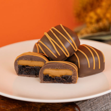 Milk Chocolate Pumpkin Cheesecake Brownie Bites