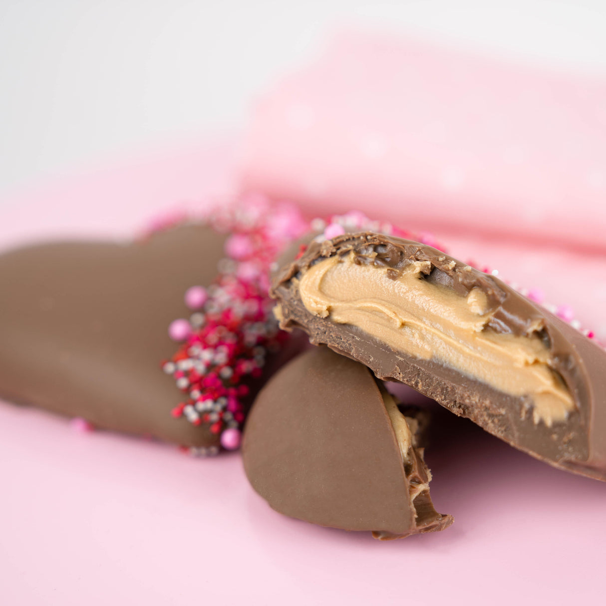 Milk Chocolate Valentine Peanut Butter Heart Sprinkles Nonpareils Shop Local The Office Scranton Pennsylvania Dunmore Gift Basket Food Gift Baskets Gourmet Delivery Shipping Nationally