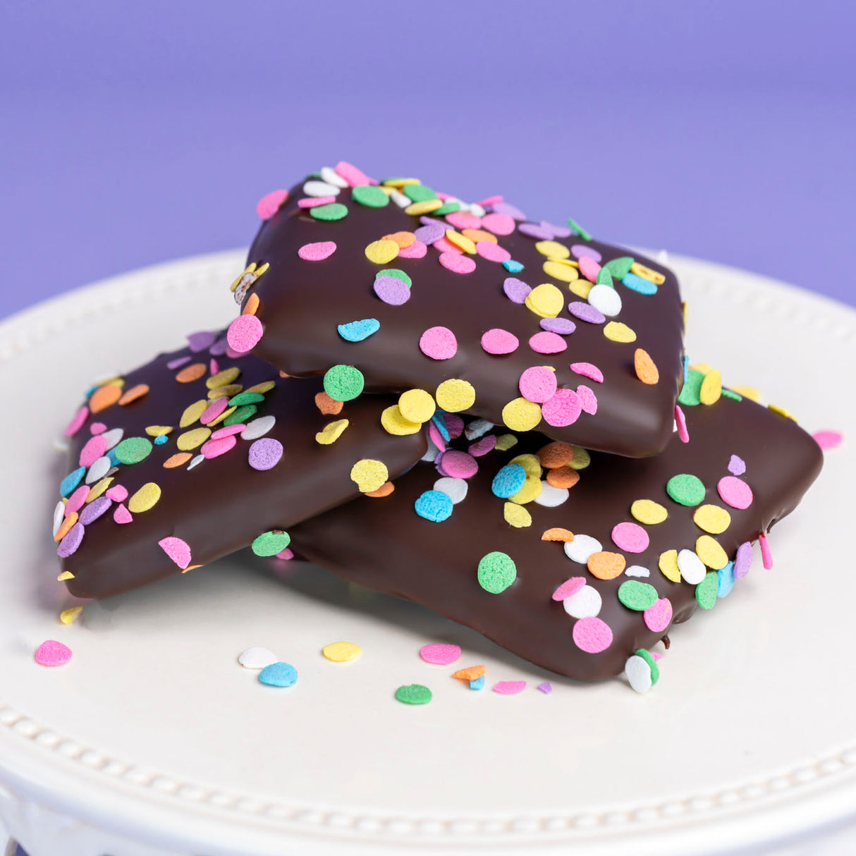 Dark Chocolate Pastel Confetti Graham Crackers
