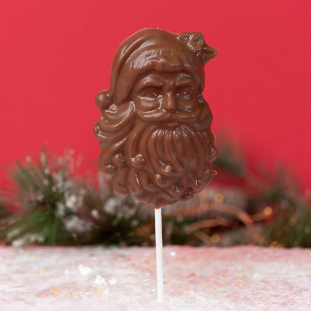 Solid Milk Chocolate Santa Lollipop