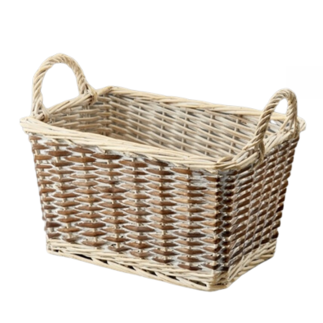 White Washed Willow Gift Basket & Wrap