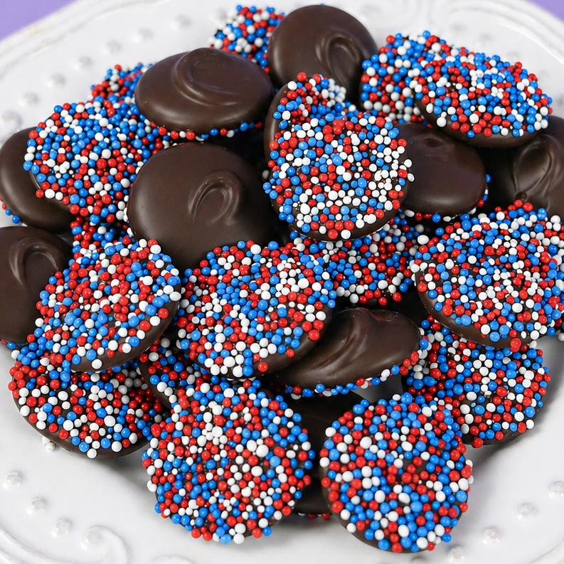 Dark Chocolate Patriotic Nonpareils