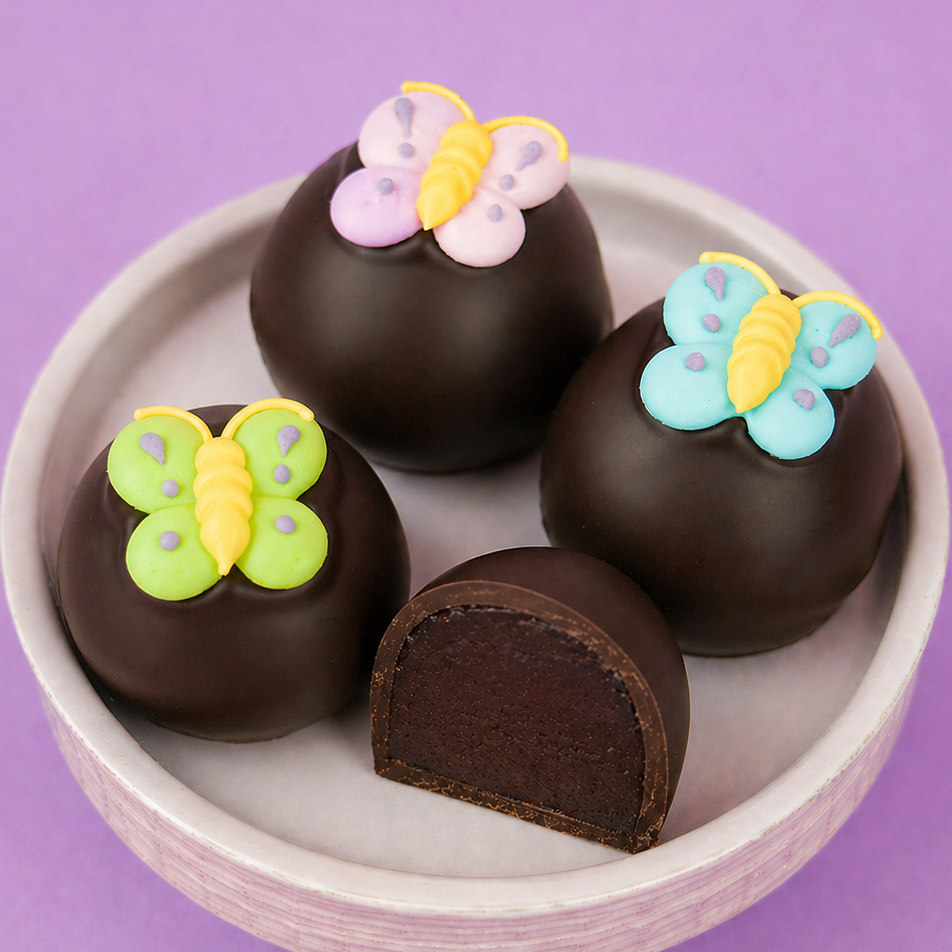 Dark Chocolate Butterfly Ganache Truffles