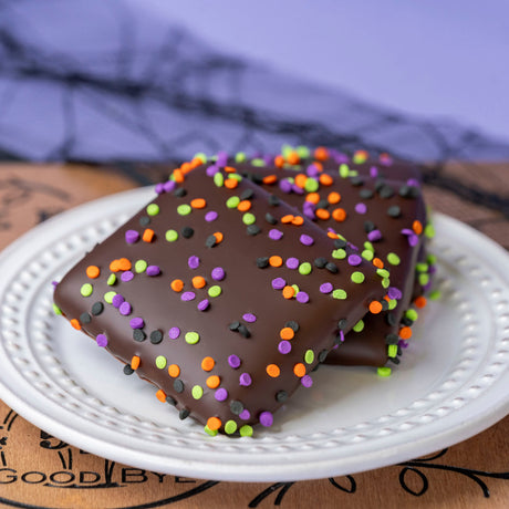 Dark Chocolate Halloween Confetti Graham Cracker
