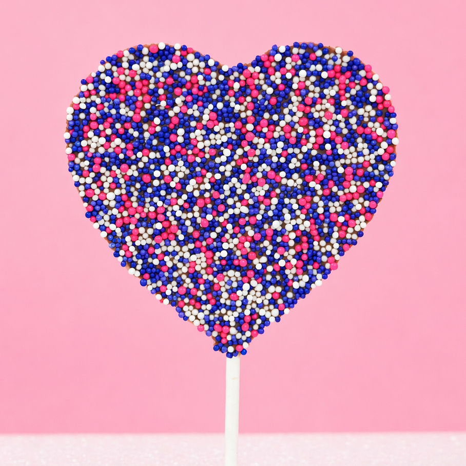 Milk Chocolate Nonpareil Heart Lollipop