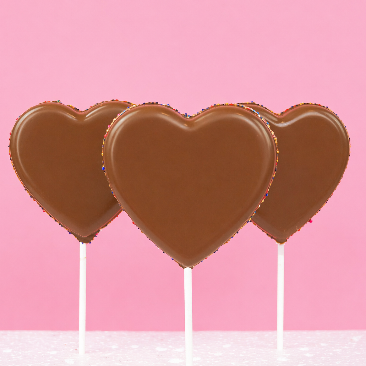 Milk Chocolate Nonpareil Heart Lollipop