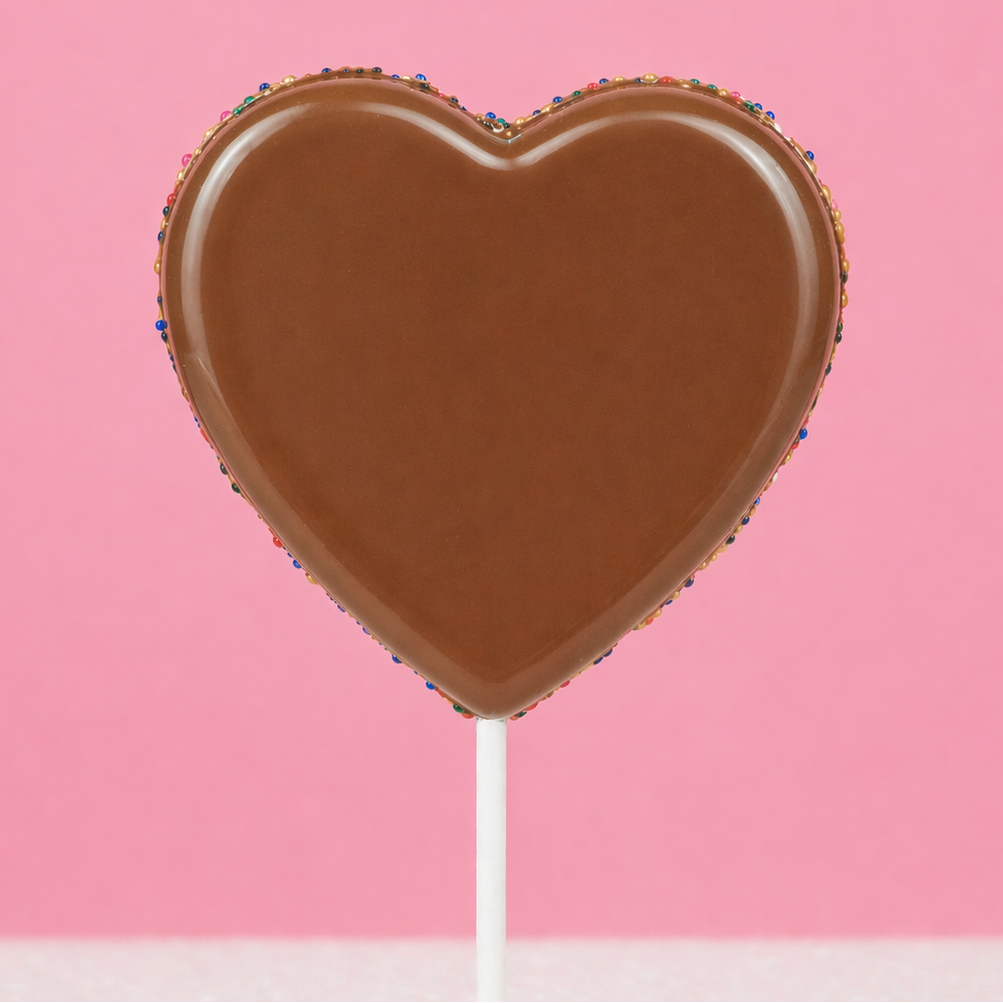 Milk Chocolate Nonpareil Heart Lollipop