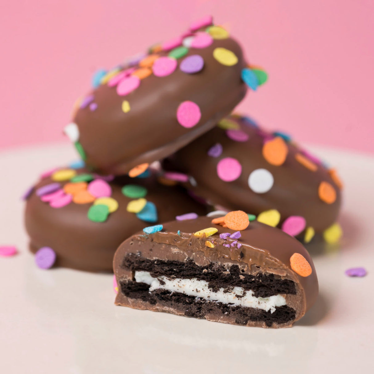 Milk Chocolate Pastel Confetti Oreos