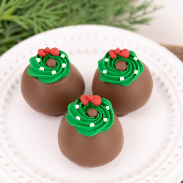 Milk Chocolate Christmas Wreath Ganache Truffles