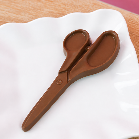 Solid milk chocolate scissors with detailed molded blade and handle detail, handmade back to school and teacher appreciation gift by Nibbles and Bits Scranton PA.