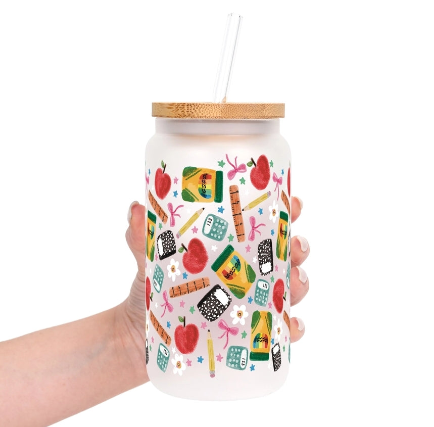 Teacher Essentials Pattern Cup with Lid and Straw