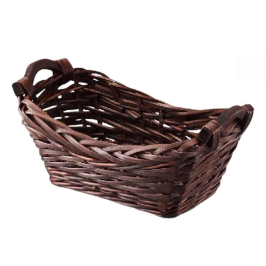 Willow with Wooden Handle Gift Basket & Wrap