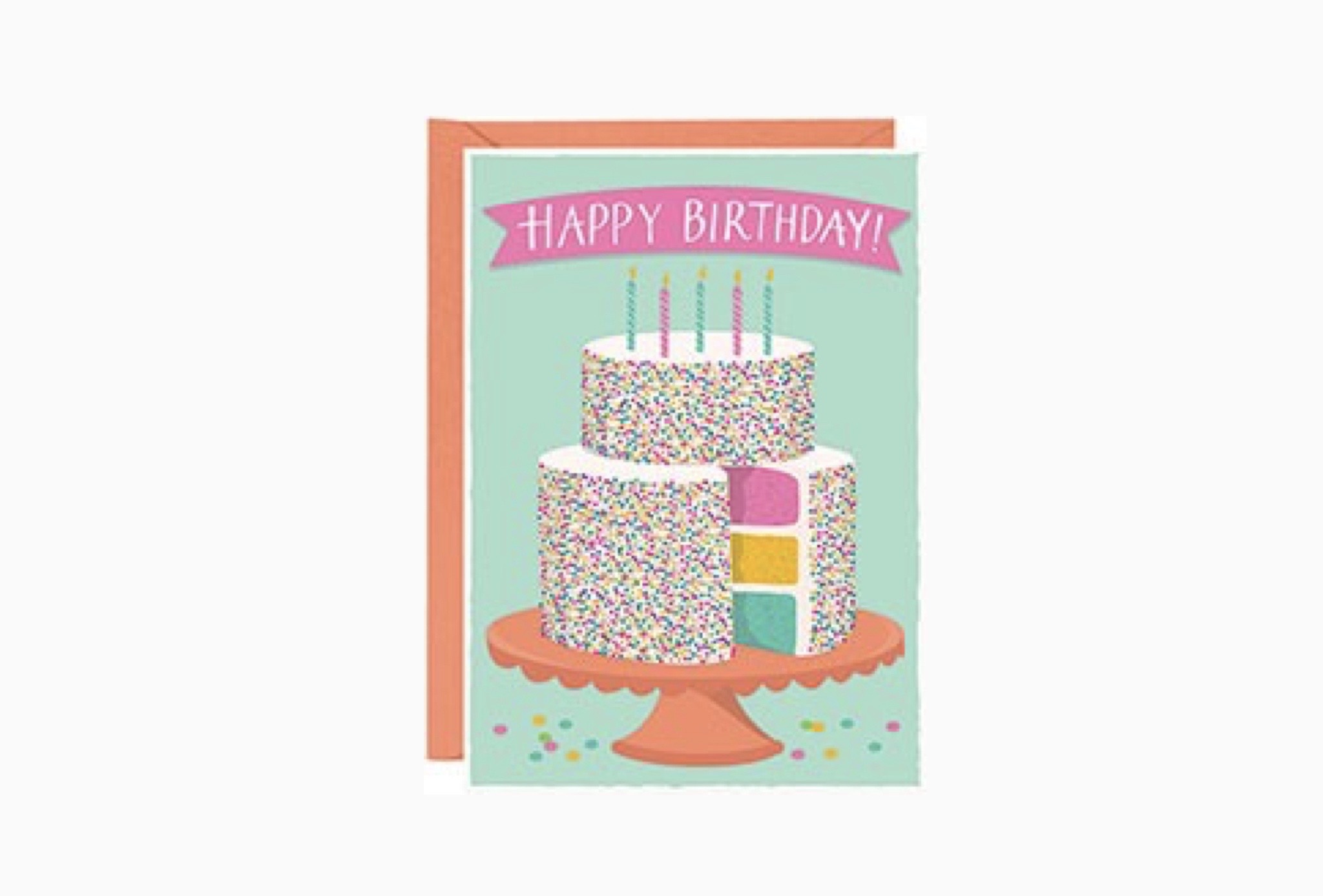 Happy Birthday Stacked Cake Card - Nibbles & Bits